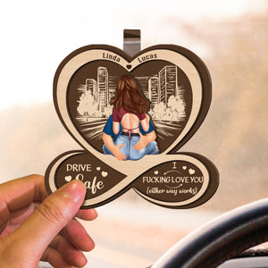 Drive Safe Because Your Wife Loves You - Personalized Car Visor Clip - Gift For Husband, Gift For Couple, Valentine's Day Gift