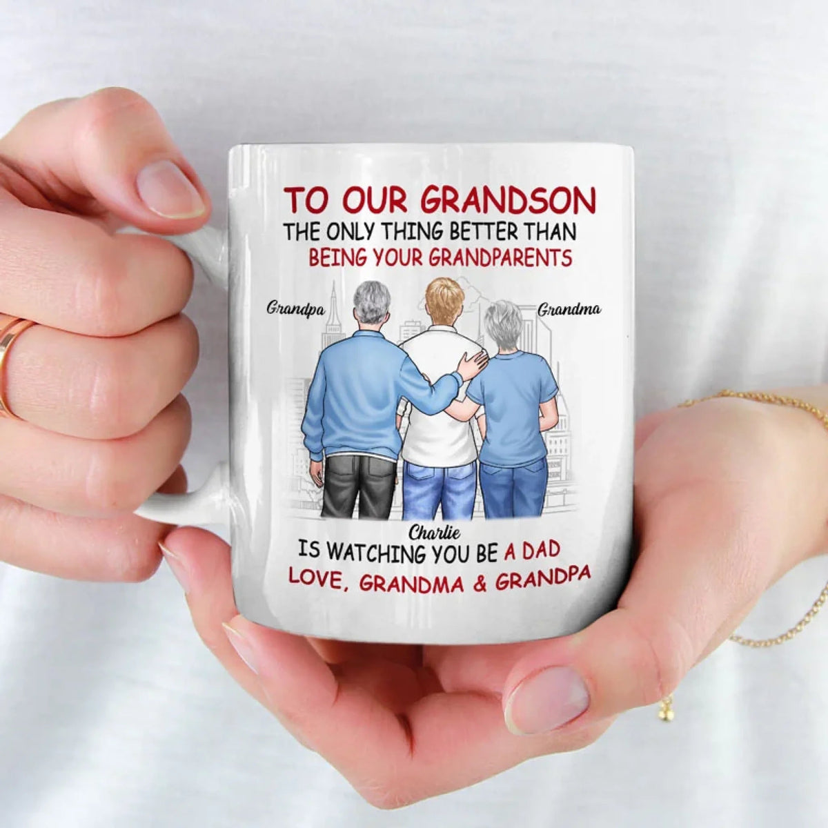 The Better Thing Is Watching You Being A Dad - Personalized Mug - Gift For Son On Father's Day From Mom & Dad, Grandparents