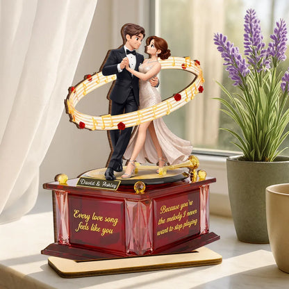 You're The Melody I Never Want To Stop Playing - Personalized Wooden Plaque - Valentine's Gift For Him, For Her, For Couple