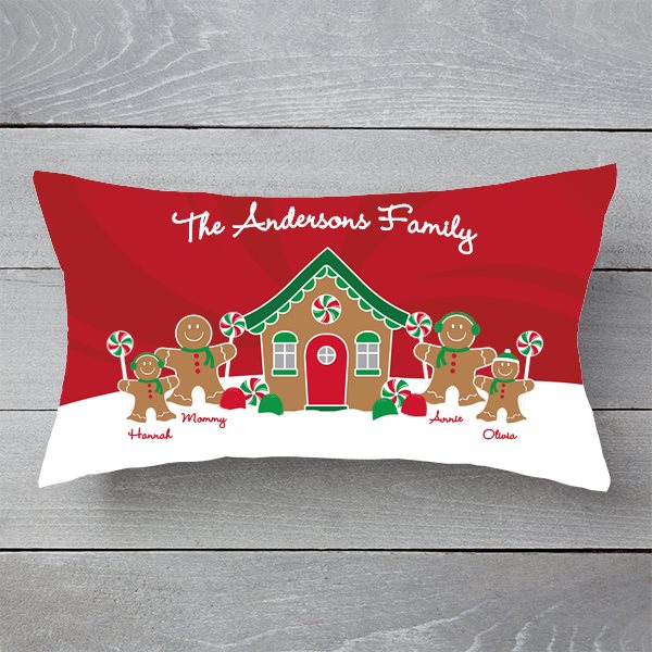 Merry Christmas Gingerbread Family - Personalized Pillow - Christmas Gift For Family