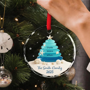 Sea Glass Christmas Tree - Personalized Crystal Ornament - Heartwarming Festive Christmas Decor, Gift For Family