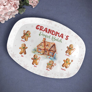 Grandma's Perfect Batch Christmas - Personalized Platter - Christmas Gift For Mom, Grandma