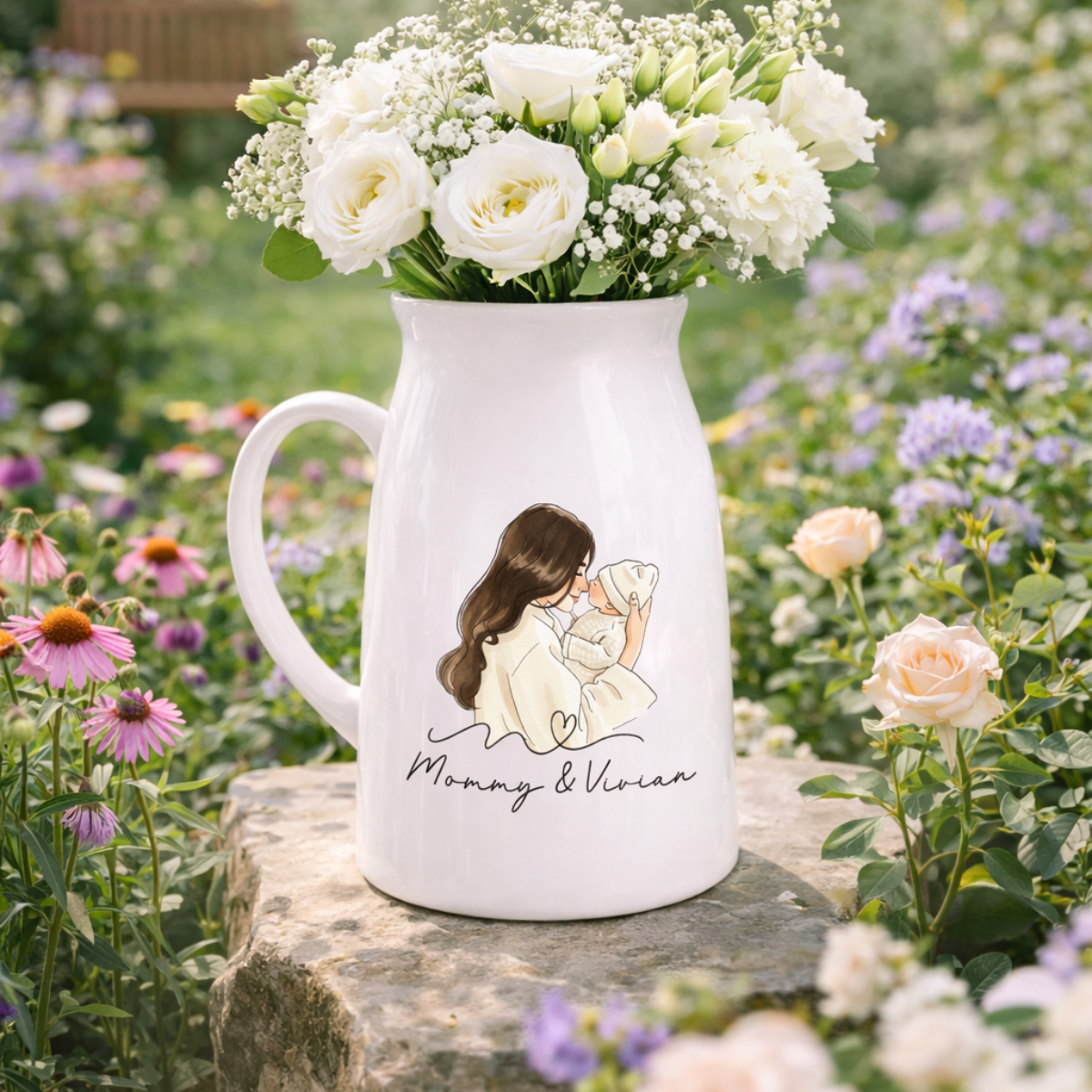 Personalised Mom Photo Flower Vase, Mothers Day Gifts, Gift For Her, Gift For Mom, Grandma