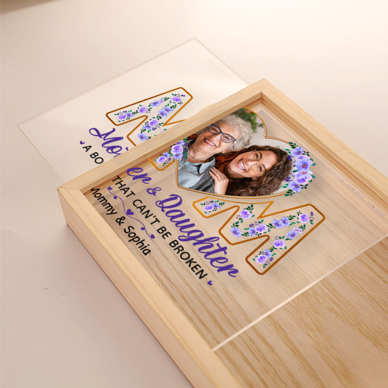 Mother & Daughter A Bond That Can Be Broken - Personalized Light Frame - Gift For Mom, Mother's Day