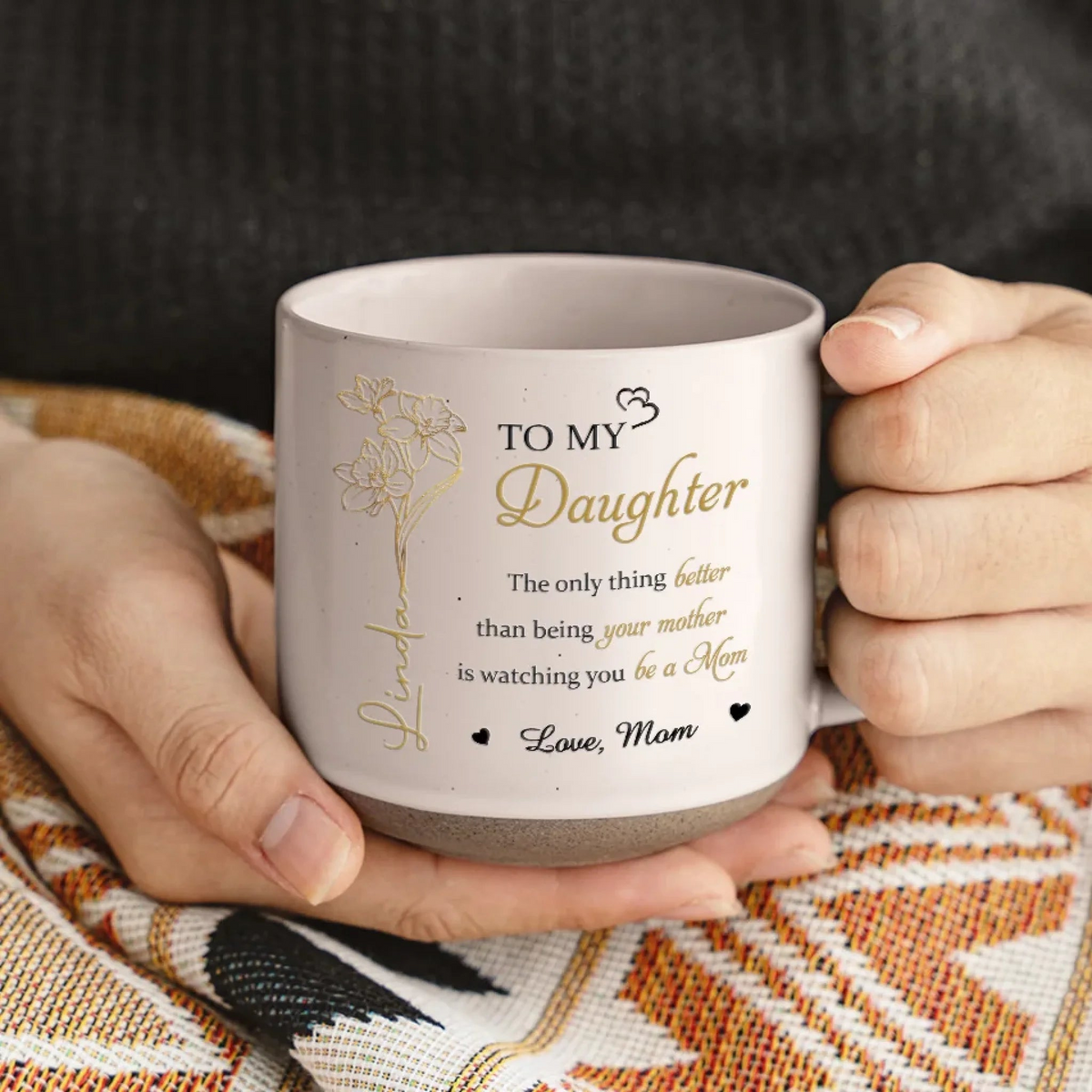 To My Daughter Watching You Being A Mom - Personalized Pottery Mug - Gift For Daughter On Mother's Day