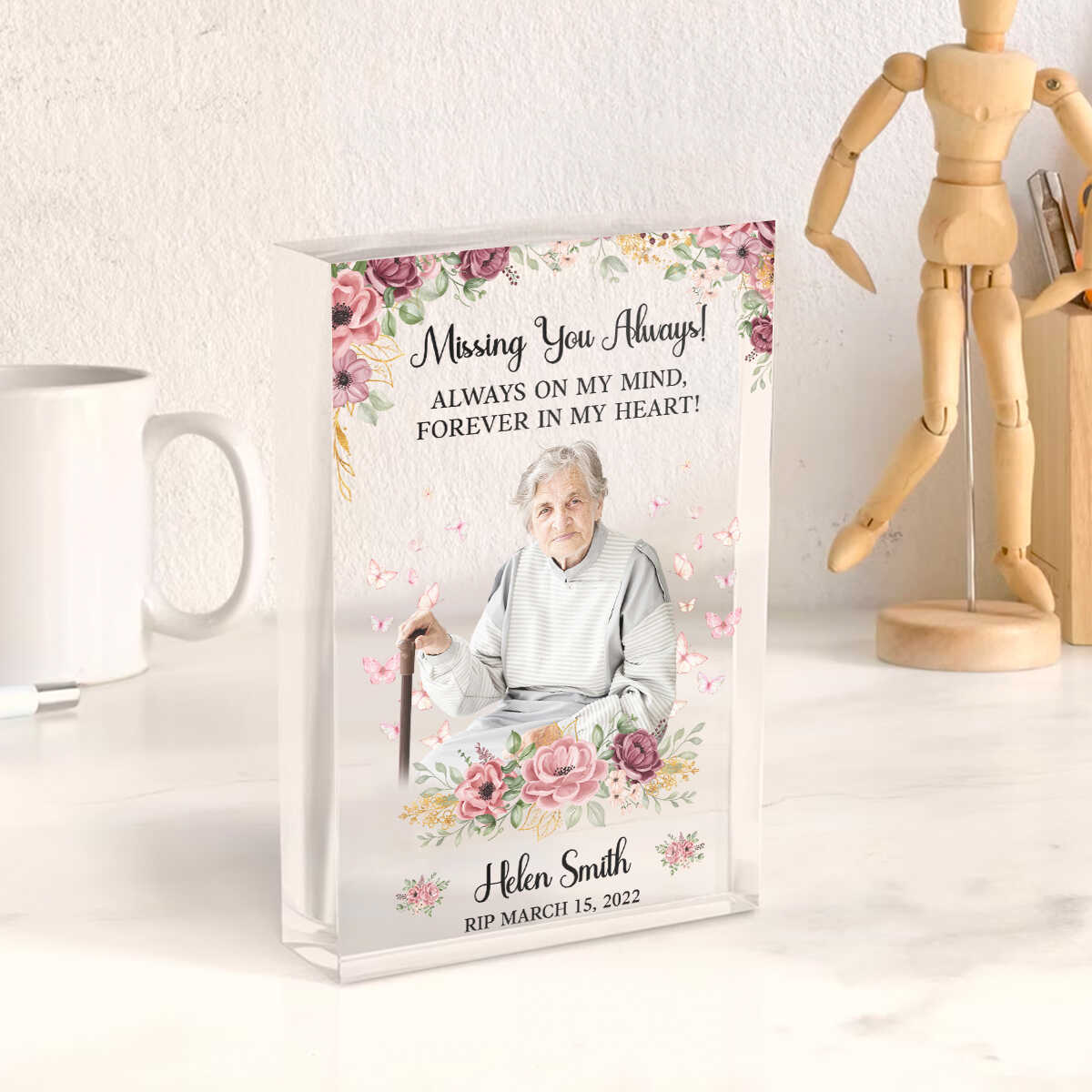 Missing You Always Custom Photo Of Your Loved One - Personalized Acrylic Plaque - Memorial Gift