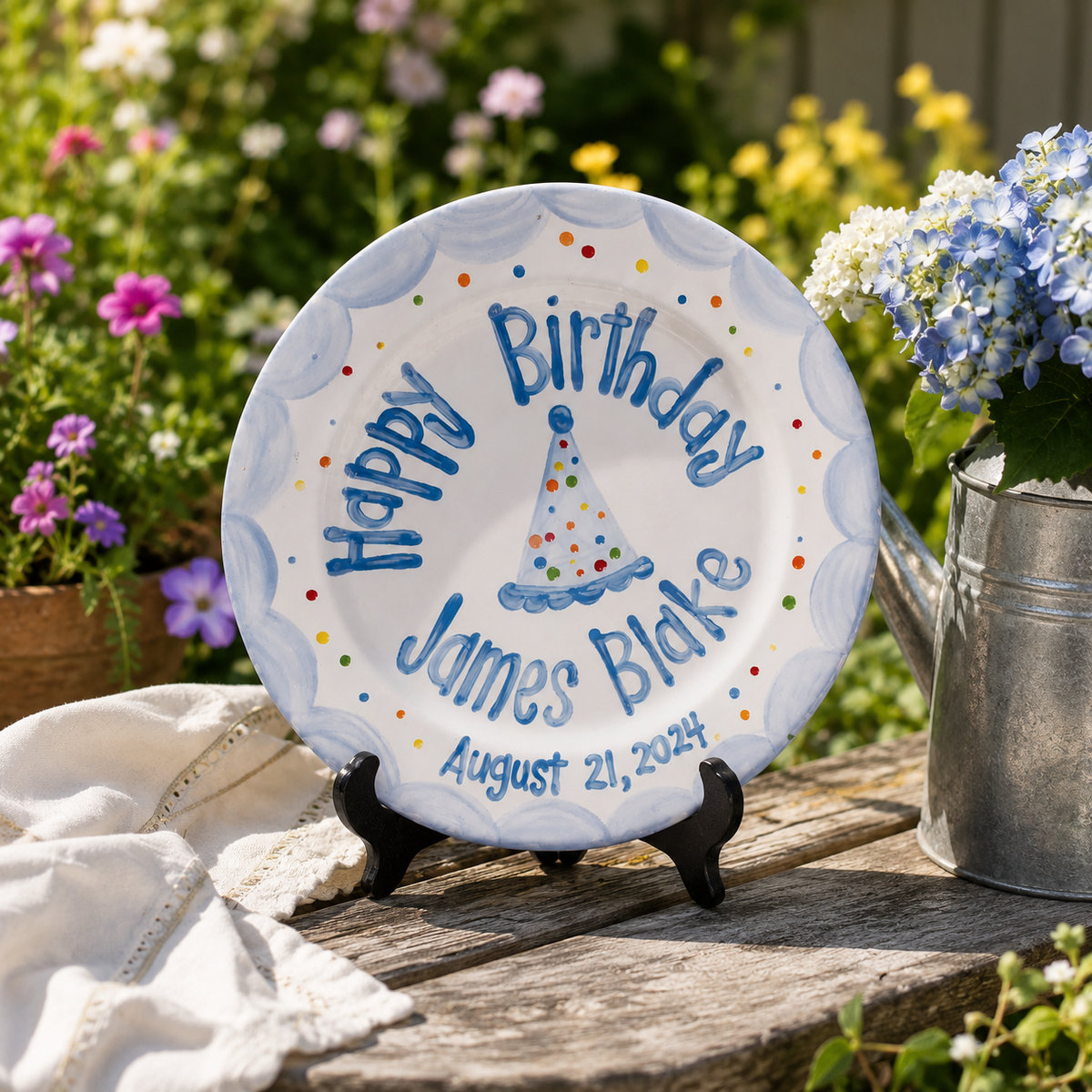 Personalized Boys Birthday Ceramic Plate, Happy Birthday Boy, Gift For Son, Birthday Gift