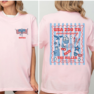 Custom 4th of July Family Name Shirt, Matching Fourth of July American Flag Tee, Personalized Family Crew Tshirt ,Patriotic Freedom Day Tee