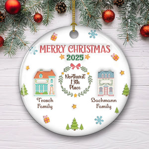 3D Inflated Effect Printed House Gift For Neighbor 2025 - Personalized Ornament - Christmas Gift For Neighbor