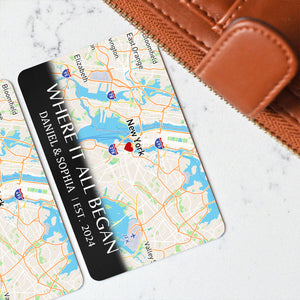 Where It All Began - Personalized Wallet Insert Card - Valentine's Day Gift, Anniversary Gift For Couple