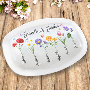 Grandma's Garden Is Awesome - Family Personalized Custom Platter - Mother's Day, Birthday Gift For Grandma