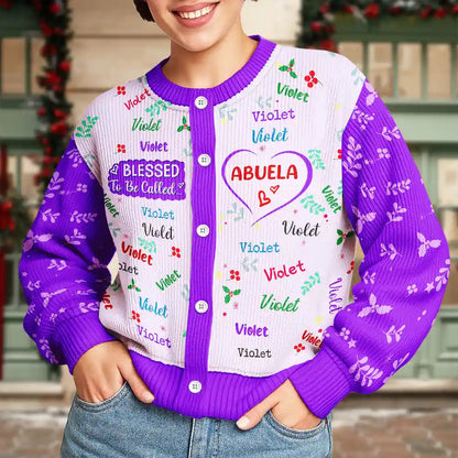 Blessed To Be Called Grandma - Personalized Cardigan - Gift For Mom Grandma