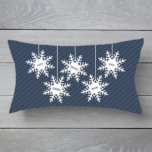 Snowflake Family - Personalized Pillow - Christmas Gift For Family