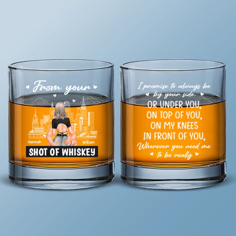 From Your Shot Of Whiskey - Personalized Wine Glass - Gift For Husband, Anniversary Gift, Valentine's Gift