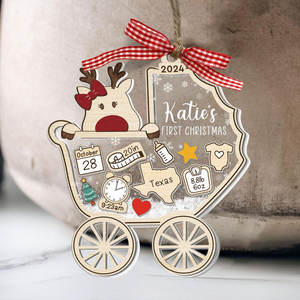 2024 Baby's First Christmas - Personalized 4D Shaker Ornament - Christmas Gift For Baby & Family