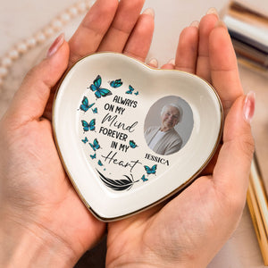 Always On My Mind Forever In My Heart - Personalized Jewelry Plate - Memorial Gift