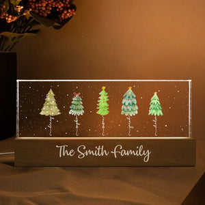 Christmas Tree Family Custom Names - Personalized LED Night Light - Christmas Gift For Family