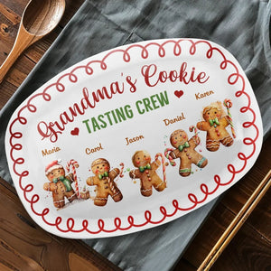 Grandma's Cookie Connoisseurs - Personalized Platter - Christmas Gift For Mom, Grandma