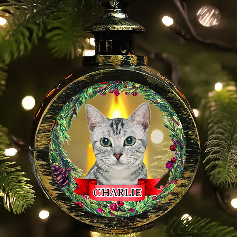 Custom Photo Your Furry Friend - Christmas Lantern LED Flameless Candle - Christmas Gift For Pet Owners