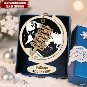 Travel Location Adventure - Personalized Acrylic Ornament - Christmas Gift For Travel Lovers