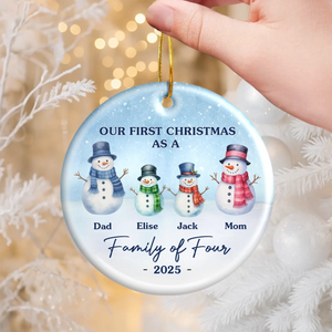 Our First Christmas Snowman Family - Personalized Ornament - Gift For Family, Christmas Gift