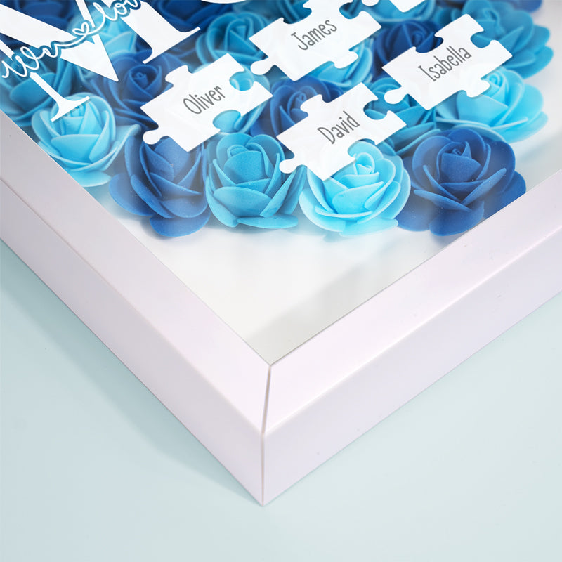 We Love You To Pieces - Personalized Flower Frame Box - Gift For Mom, Mother's Day, Birthday Gift