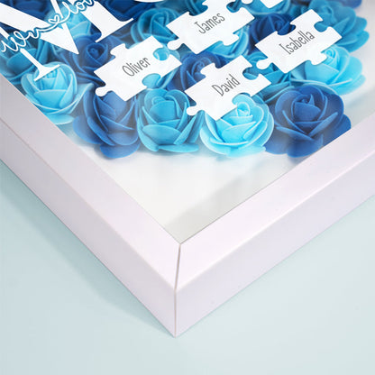 We Love You To Pieces - Personalized Flower Frame Box - Gift For Mom, Mother's Day, Birthday Gift
