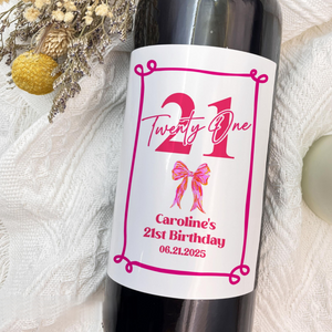 Custom Wine Label/Funny Custom Birthday Wine Label/Personalized Birthday Gift For Her/21st Birthday Favors/Dolly Birthday Party Decorations