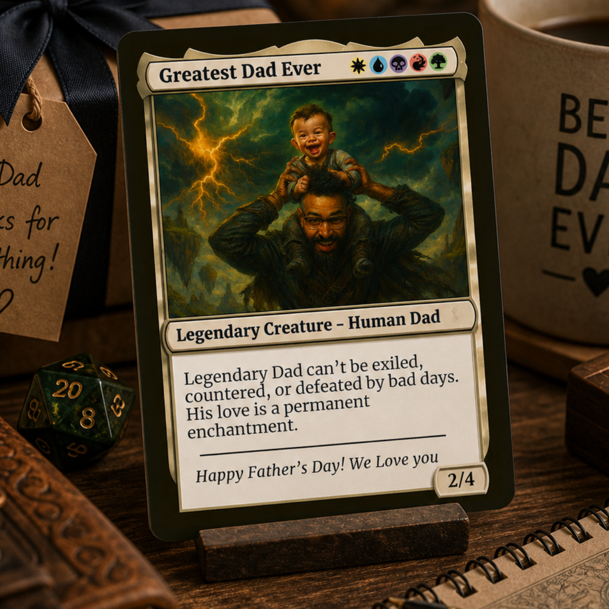 Custom Human Dad MTG Card, Personalised MTG Card, Father's Day MTG custom card, Birthday Anniversary Father's Day MGT Card