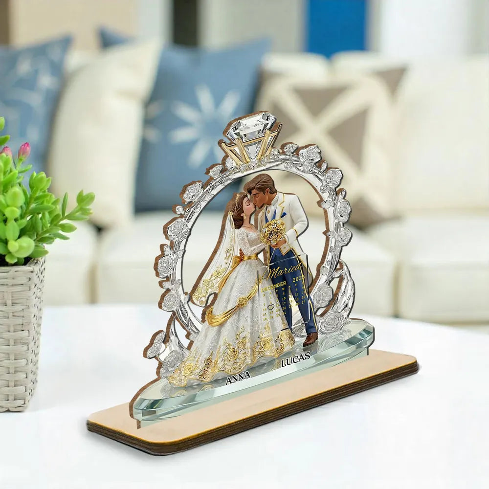 Our Timeless Love Story - Personalized Wooden Plaque - Anniversary Gift For Couple, Valentine's Day Gift