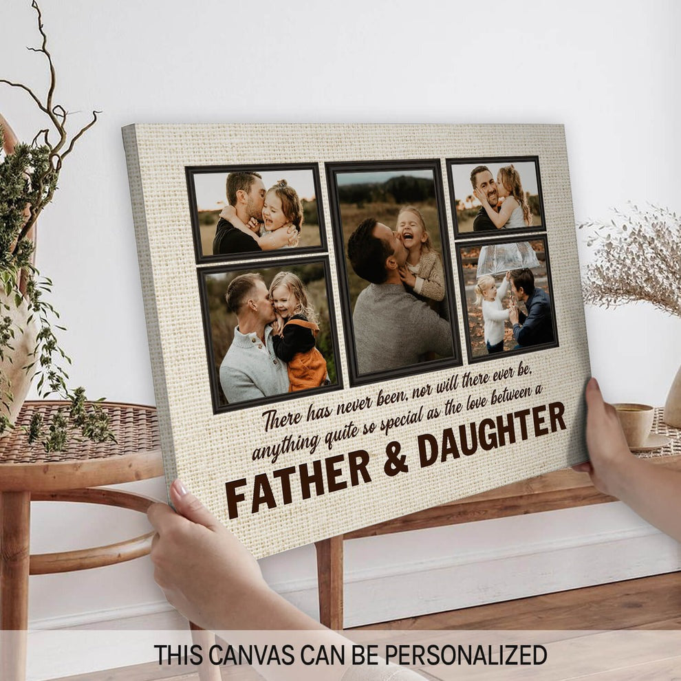 Love Between Father & Kid - Personalized Canvas - Father's Day or Birthday gift for Dad from Daughter & Son