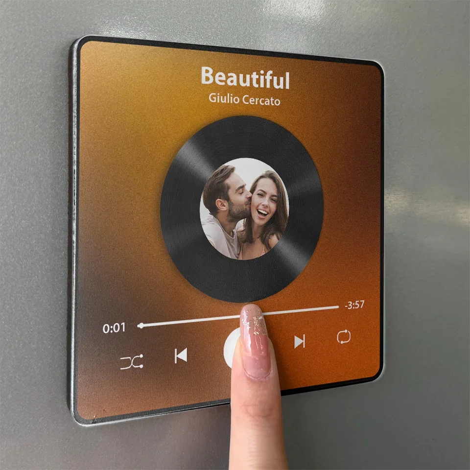 Custom Photo I Love You Forever & Always - Personalized Music Fridge Magnet - Gift For Couple, For Him, For Her, Anniversary Gift