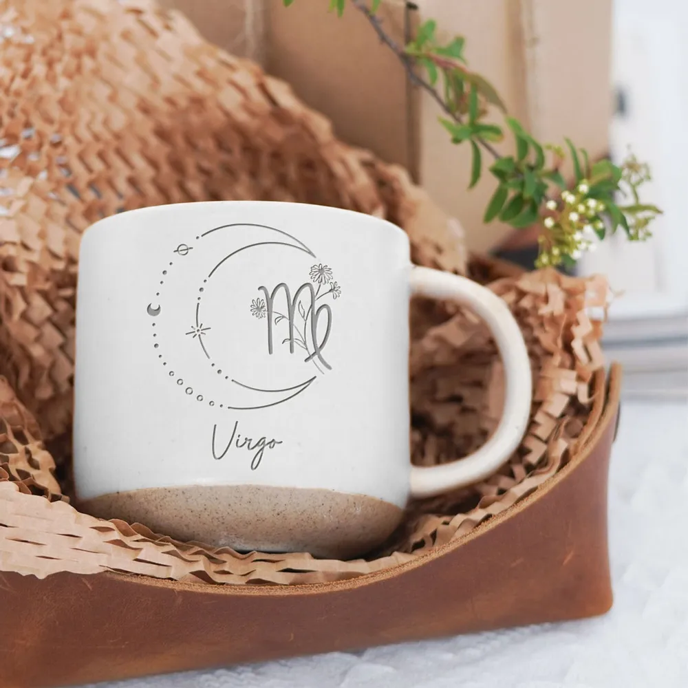 Custom Zodiac Sign - Personalized Pottery Mug - Gift For Family, Mom, Sister, Besties
