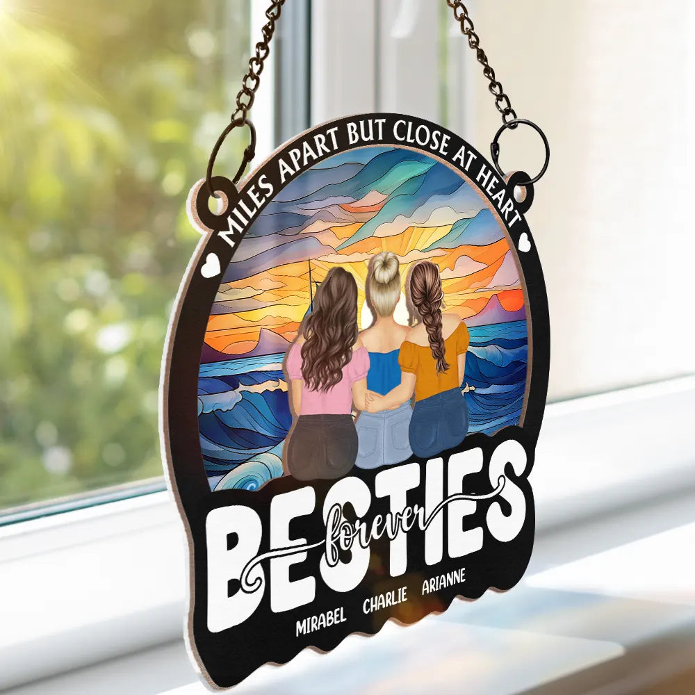Best Friends Are The Sisters We Choose For Ourselves - Personalized Suncatcher Ornament - Gift For Besties, Soul Sisters, Window Hanging Decoration