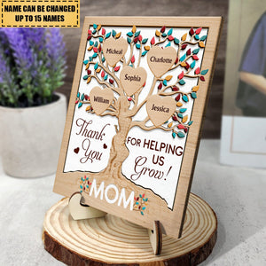 Mom Thank You For Helping Us Grow - Personalized Picture Frame - Gift For Mom, Mother's Day, Birthday Gift