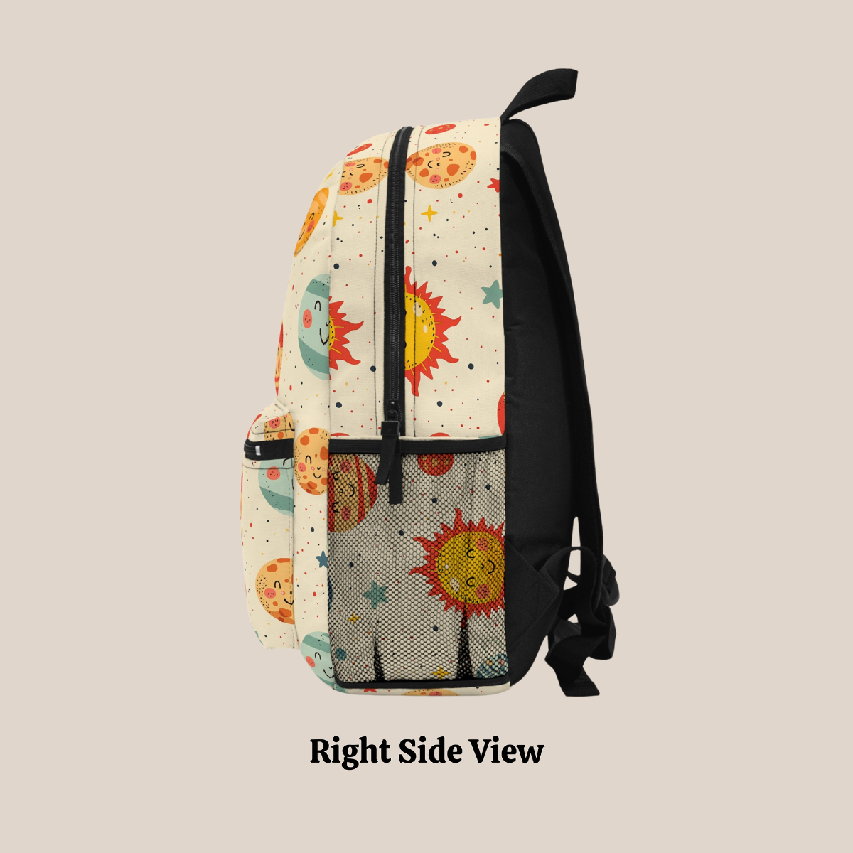 Personalized Smiley Face Space Backpack, Back To School Bookbag, Kids Birthday Gift