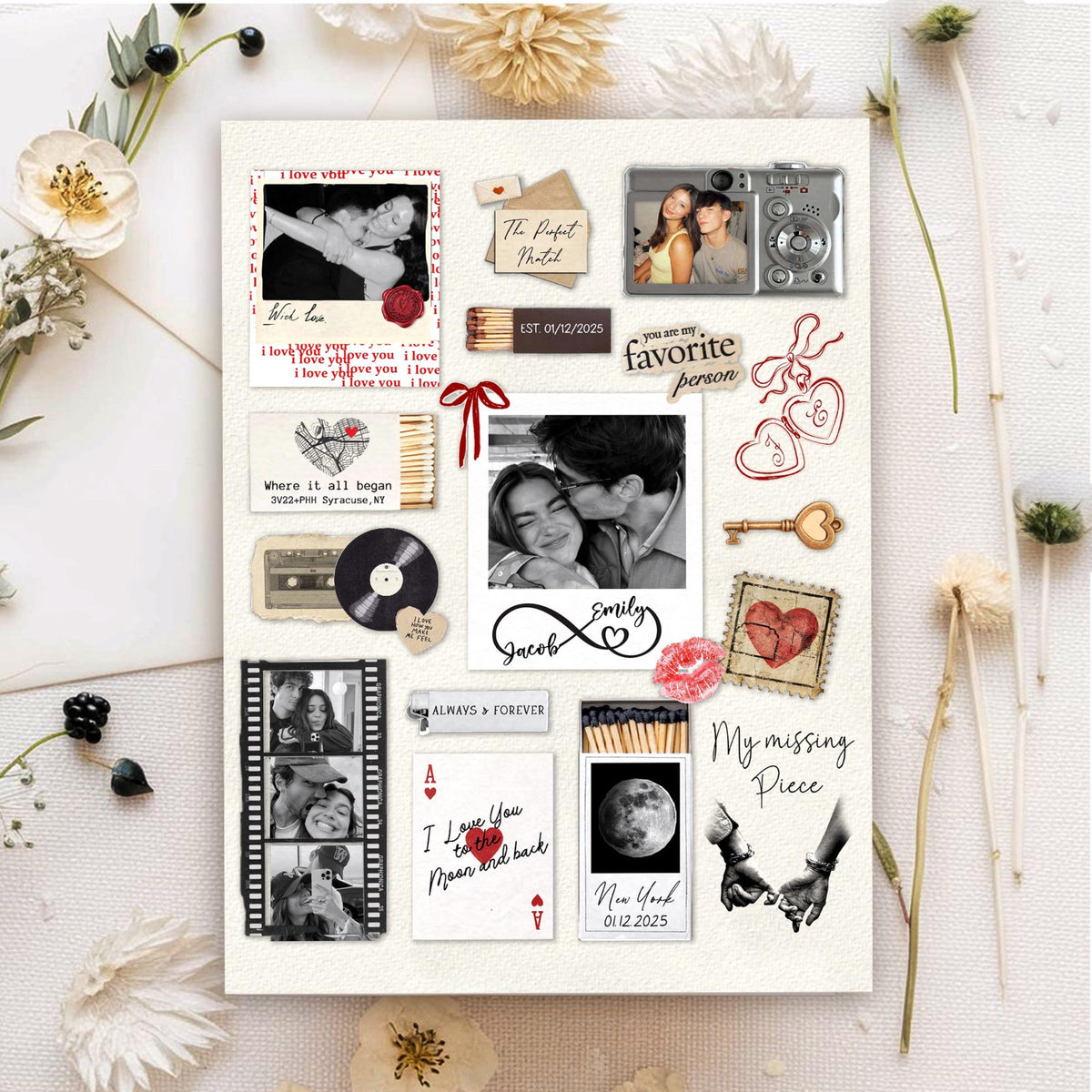 Personalized Valentine Gifts For Him, Custom Matchbox Canvas Gift For Boyfriend, Anniversary Gift