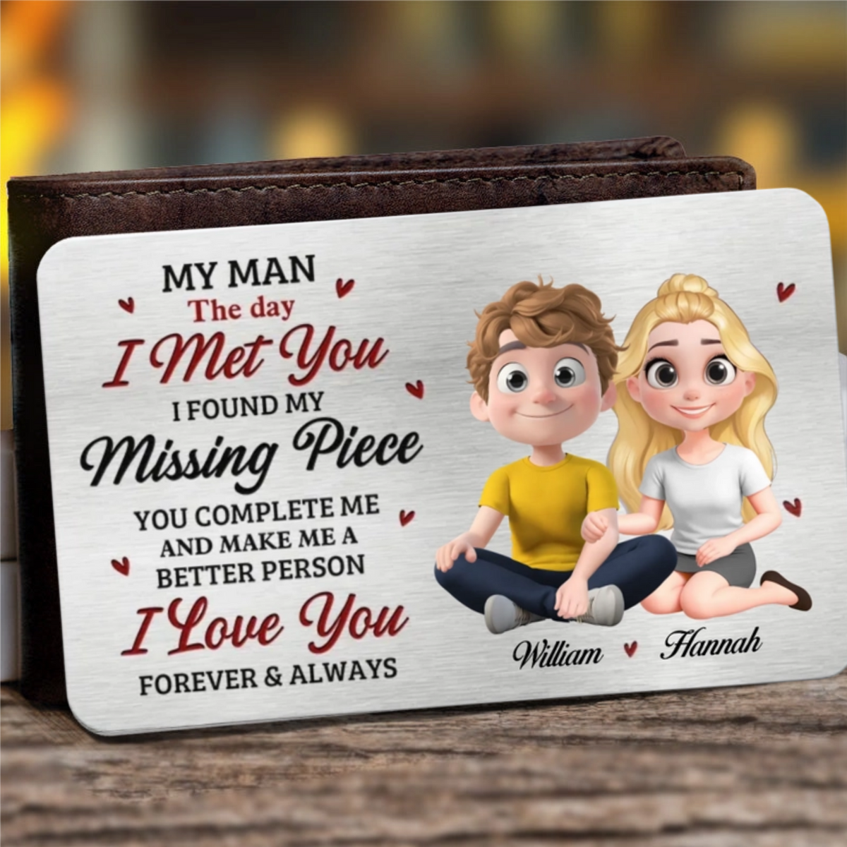 My Man The Day I Met You - Personalized Wallet Insert Card - Gift For Husband, Boyfriend, Anniversary Gift, Valentine's Day Gift