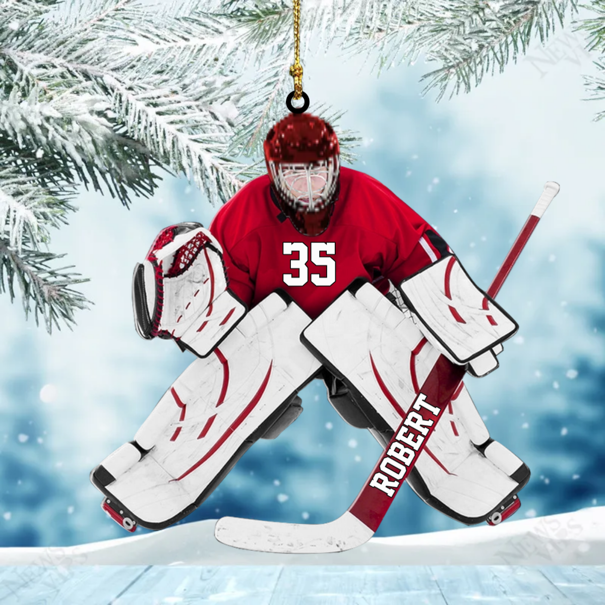 Hockey Goalie, Personalized Ornament, Christmas Tree Decor