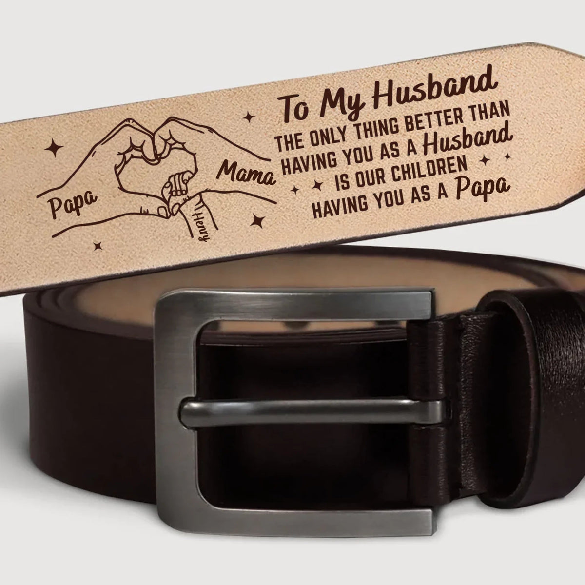 The Only Thing Better Than Having You As My Husband - Personalized Engraved Leather Belt - Gift For Husband On Father's Day