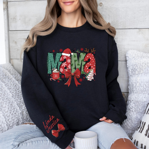 Custom Christmas Mama Sweatshirt, Coquette Bow Christmas Mama , Christmas Mama Claus Sweater, Christmas Mom Gift