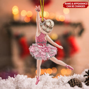 Baby Girl Ballet Personalized Christmas Ornament, Gift For Ballerina