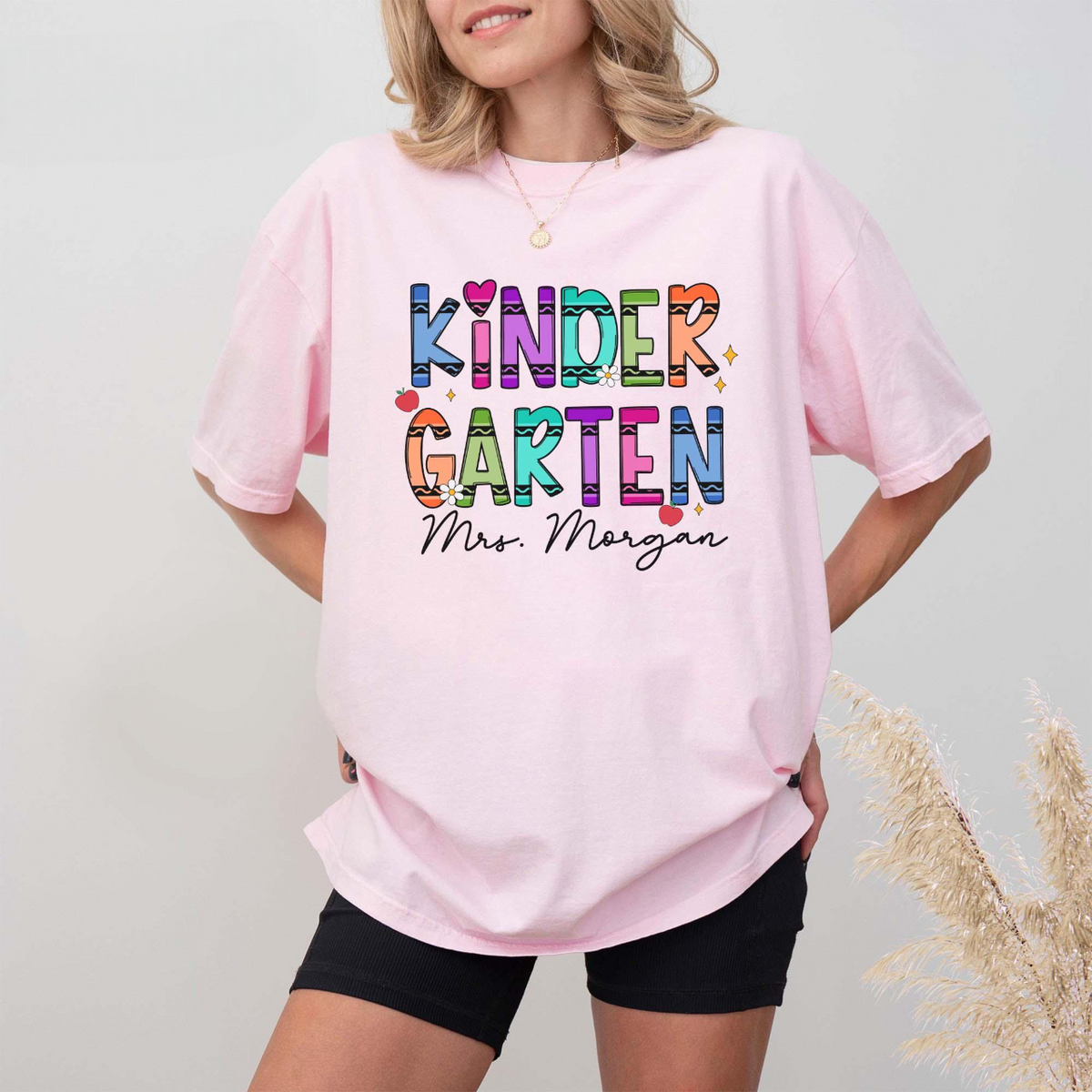 Personalized Kindergarten Teacher Shirt, Personalized Teacher Crayon Shirt, Back To School Gift, Teacher Appreciation Gift, Dream Team Shirt