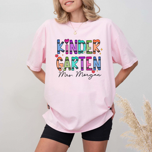 Personalized Kindergarten Teacher Shirt, Personalized Teacher Crayon Shirt, Back To School Gift, Teacher Appreciation Gift, Dream Team Shirt