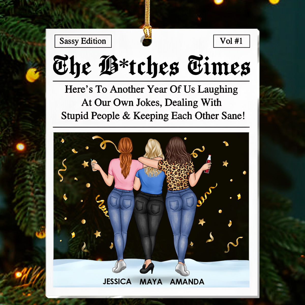 The Bestie Times Sassy Edition - Personalized Acrylic Plaque - Christmas Gift For Bestie, Sister, BFF