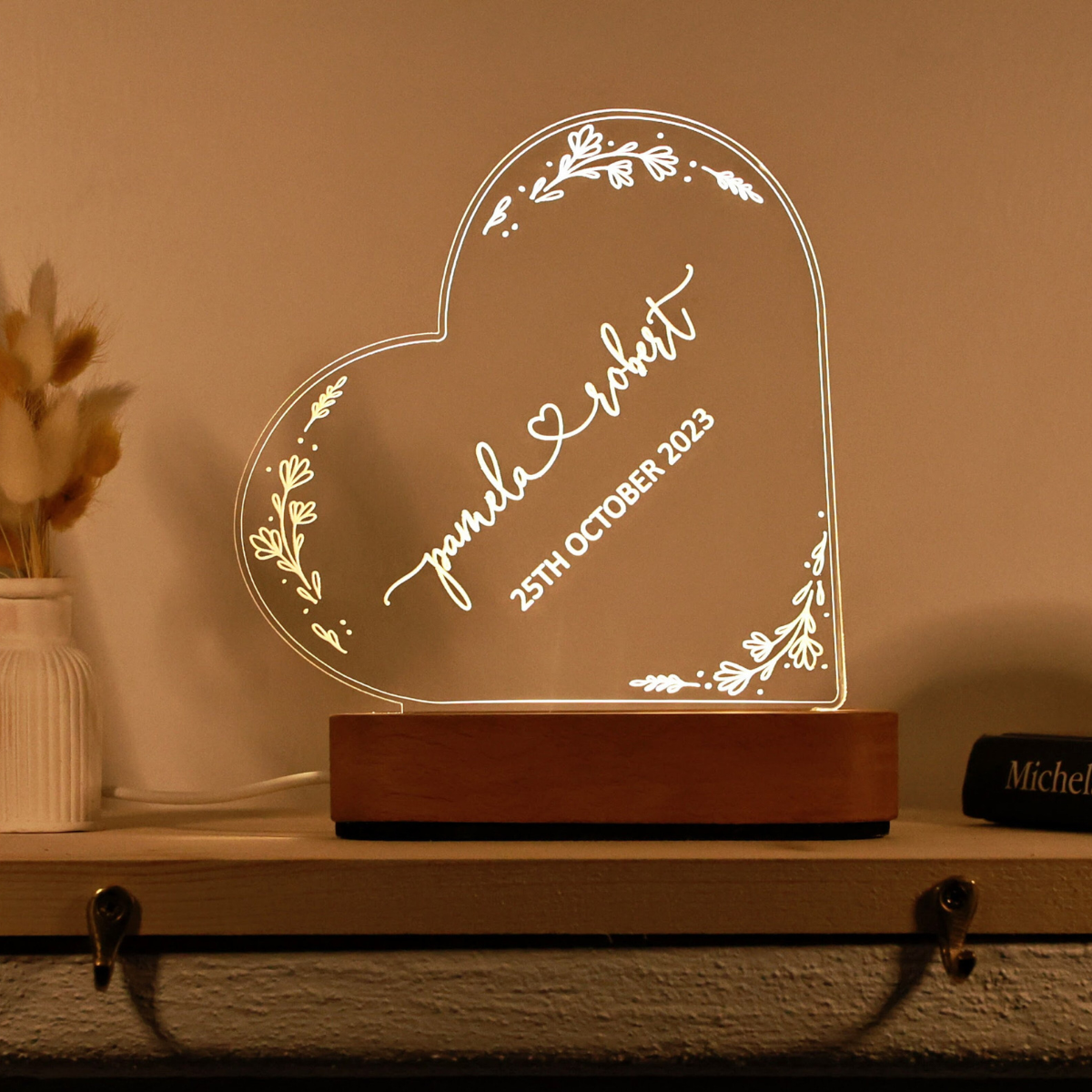 Personalized Couples Gift, Romantic Gift, Unique Wedding, Newlywed Gift, Names and Date, New Home Gifts, Anniversary Gift for Couple