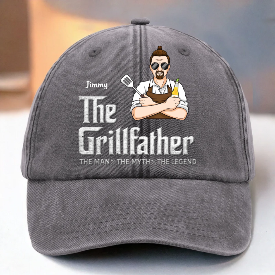 The Man, The Myth, The Grillfather - Personalized Classic Cap - Gift For Dad, Father's Day, Birthday Gift