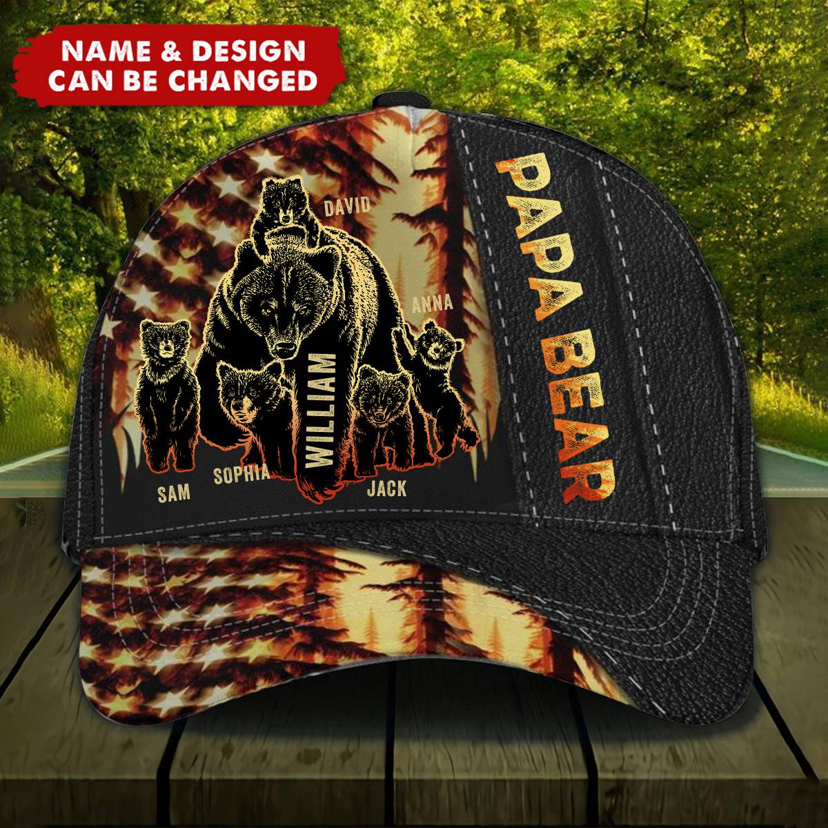 Papa Bear - Personalized Classic Cap - Gift For Father, Grandfather, Father's Day, Birthday Gift