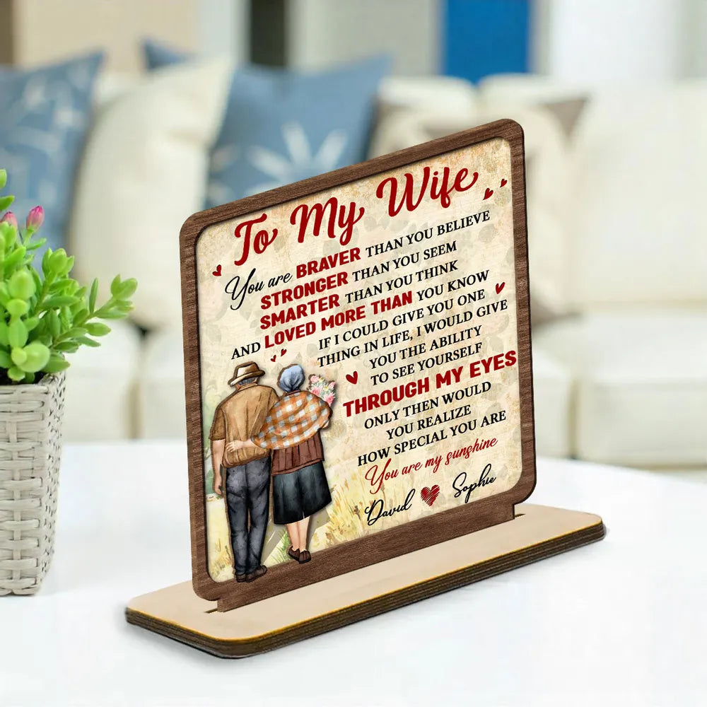To My Wife You Are My Sunshine - Personalized Wooden Plaque - Anniversary Gift For Couple, Valentine's Day Gift
