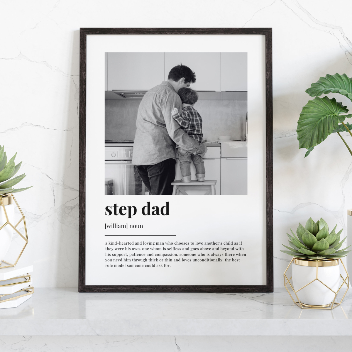 Step Dad Definition Print, Wall Art Print, Step Dad Gift, Step Dad Print, Photo Definition Print, Custom Gift With Photo